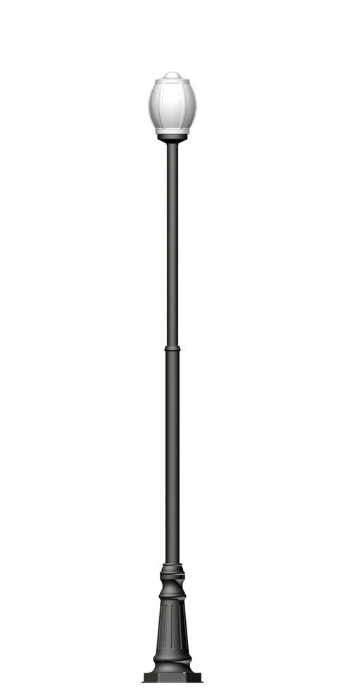 Фонарь на гладкой трубе с одним светильником высота 3,0 метра от компании Ковка-Трейд - фото 1