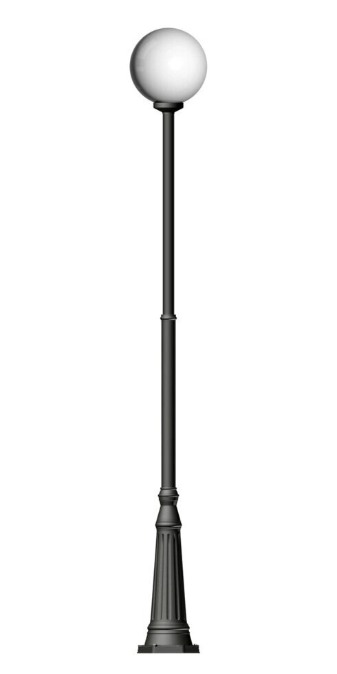 Фонарь на гладкой трубе с одним светильником высота 3,0 метра ##от компании## Ковка-Трейд - ##фото## 1
