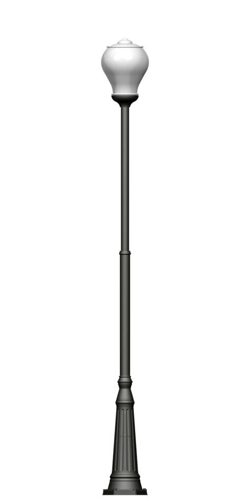 Фонарь на гладкой трубе с одним светильником высота 3,0 метра от компании Ковка-Трейд - фото 1