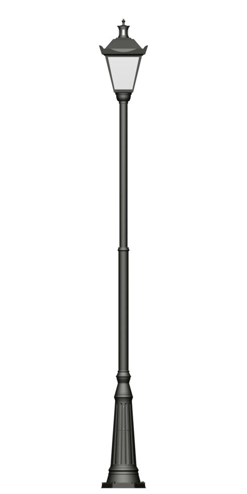 Фонарь на гладкой трубе с одним светильником высота 3,0 метра ##от компании## Ковка-Трейд - ##фото## 1