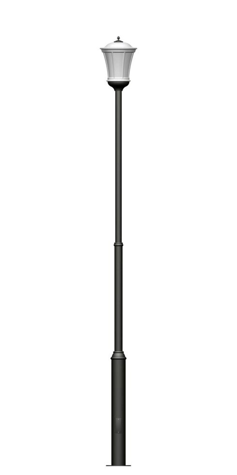 Фонарь на гладкой трубе с одним светильником высота 3,5 метра от компании Ковка-Трейд - фото 1