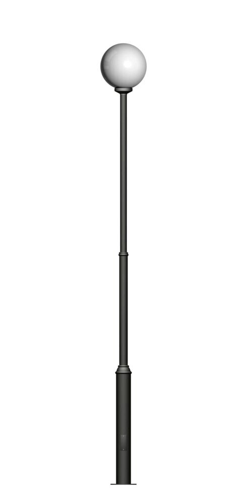 Фонарь на гладкой трубе с одним светильником высота 3,5 метра ##от компании## Ковка-Трейд - ##фото## 1