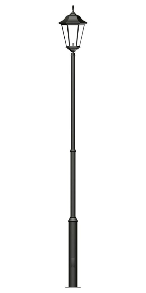 Фонарь на гладкой трубе с одним светильником высота 3,5 метра от компании Ковка-Трейд - фото 1