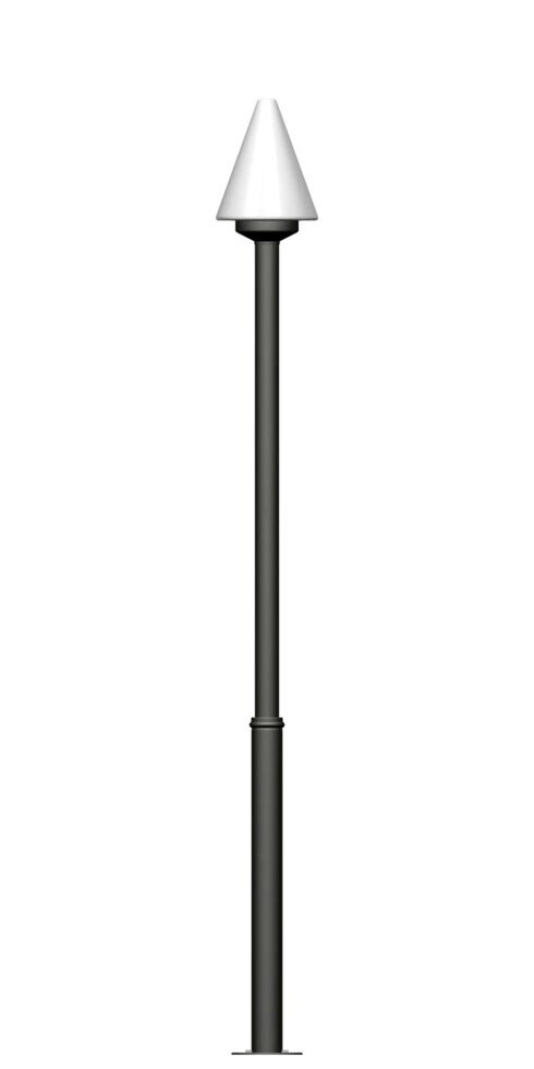 Фонарь на гладкой трубе с одним светильником высотой 2,0 метра от компании Ковка-Трейд - фото 1