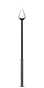 Фонарь на гладкой трубе с одним светильником высотой 2,0 метра