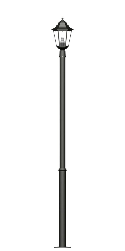 Фонарь на гладкой трубе с одним светильником высрта 2,0 метра от компании Ковка-Трейд - фото 1