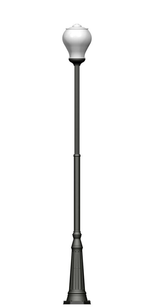 Фонарь на трубе с одним светильником высота 3,0 метра от компании Ковка-Трейд - фото 1