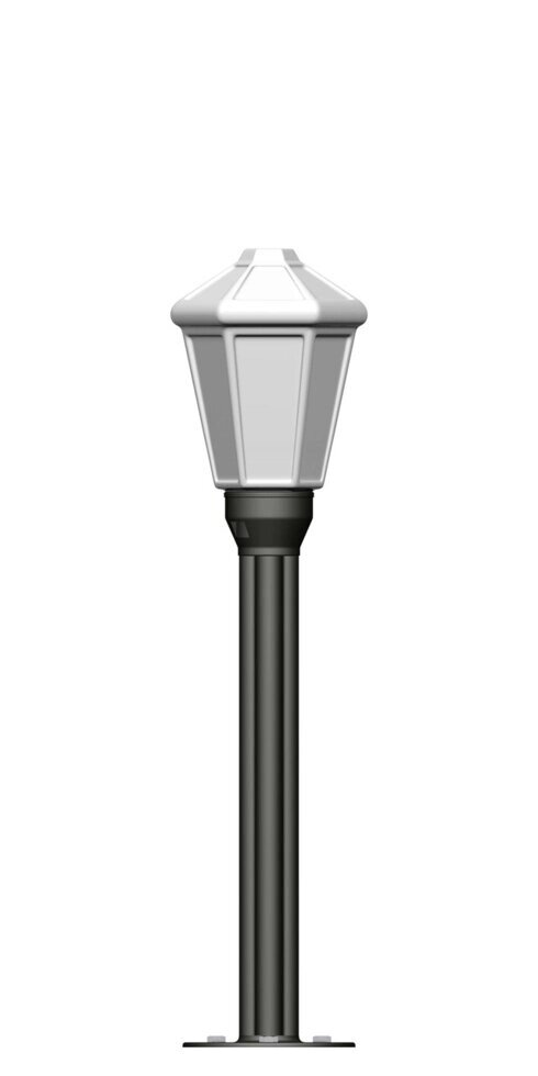Фонарь на трубе в виде ромашки с одним светильником высота 0,5 метра от компании Ковка-Трейд - фото 1