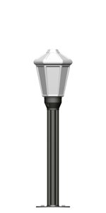 Фонарь на трубе в виде ромашки с одним светильником высота 0,5 метра