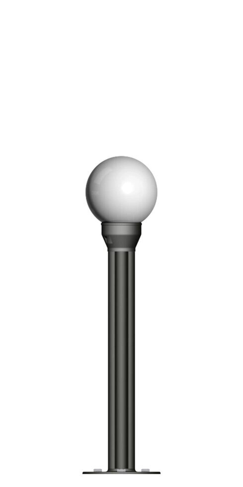 Фонарь на трубе в виде ромашки с одним светильником высота 0,5 метра от компании Ковка-Трейд - фото 1
