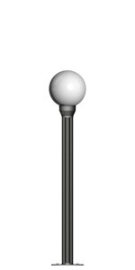Фонарь на трубе в виде ромашки с одним светильником высота 0,8 метра