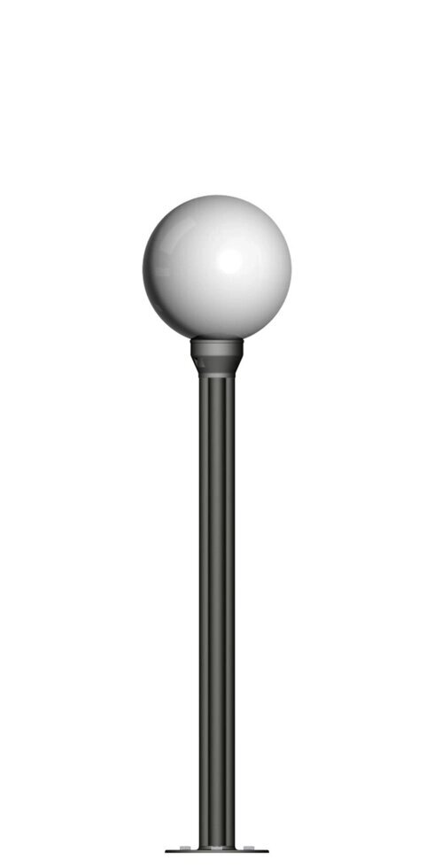 Фонарь  на трубе в виде ромашки с одним светильником высота 0,8 метра от компании Ковка-Трейд - фото 1