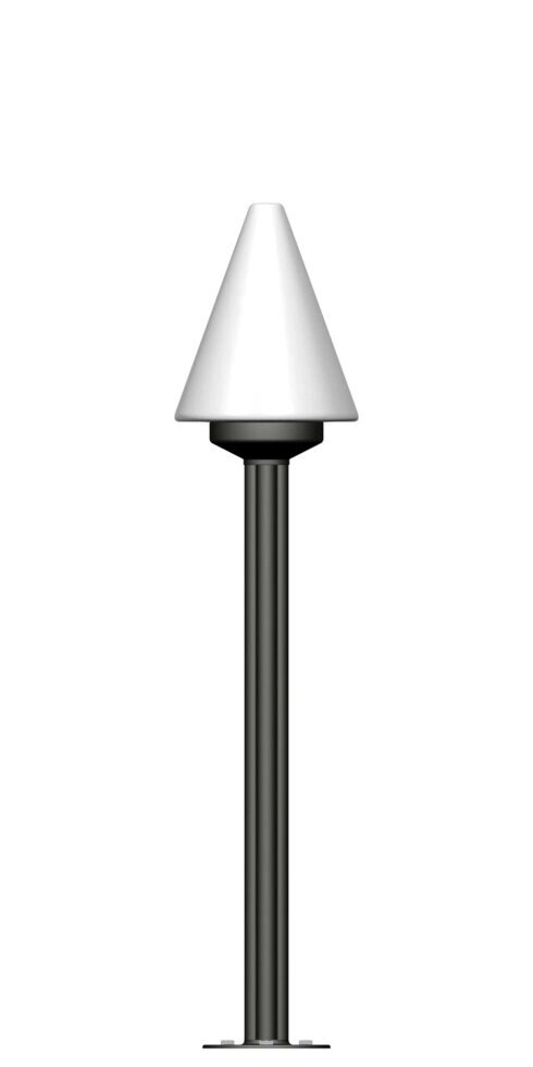 Фонарь на трубе в виде ромашки с одним светильником высота 0,8 метра от компании Ковка-Трейд - фото 1