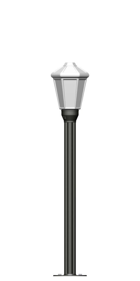 Фонарь на трубе в виде ромашки с одним светильником высота 0,8 метра от компании Ковка-Трейд - фото 1