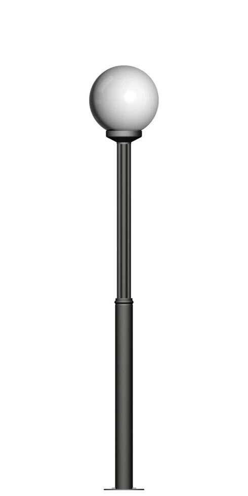 Фонарь на трубе в виде ромашки с одним светильником высота 1,5 метра от компании Ковка-Трейд - фото 1
