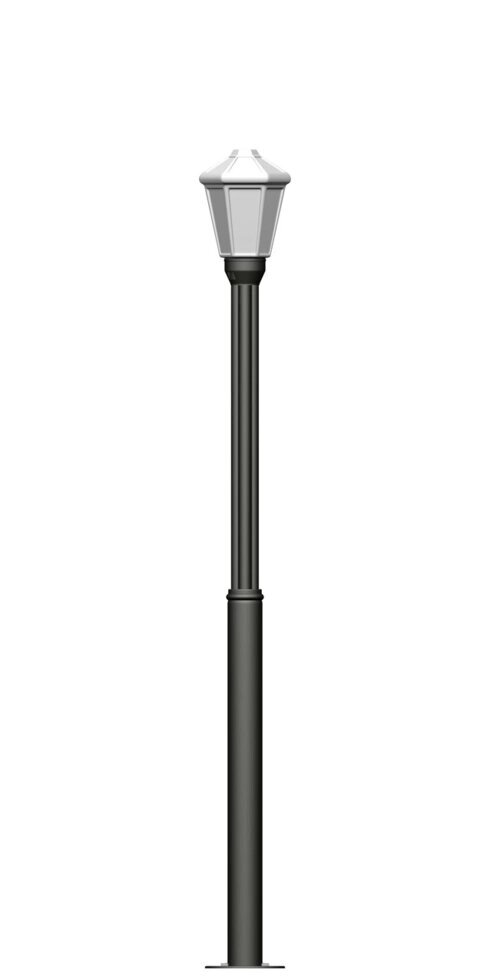 Фонарь на трубе в виде ромашки с одним светильником высота 1,5 метра от компании Ковка-Трейд - фото 1
