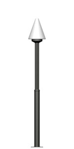 Фонарь на трубе в виде ромашки с одним светильником высота 1,5 метра
