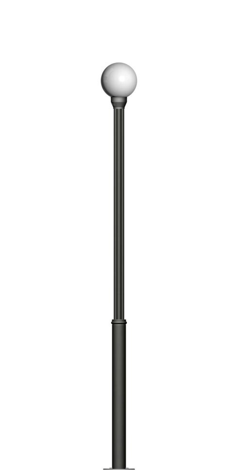 Фонарь на трубе в виде ромашки с одним светильником высота 2,0 метра ##от компании## Ковка-Трейд - ##фото## 1