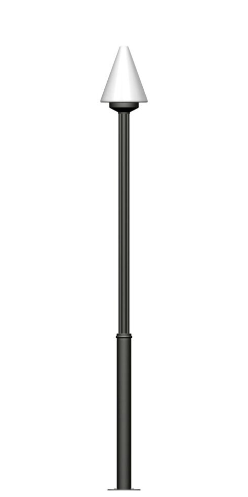 Фонарь на трубе в виде ромашки с одним светильником высота 2,0 метра от компании Ковка-Трейд - фото 1