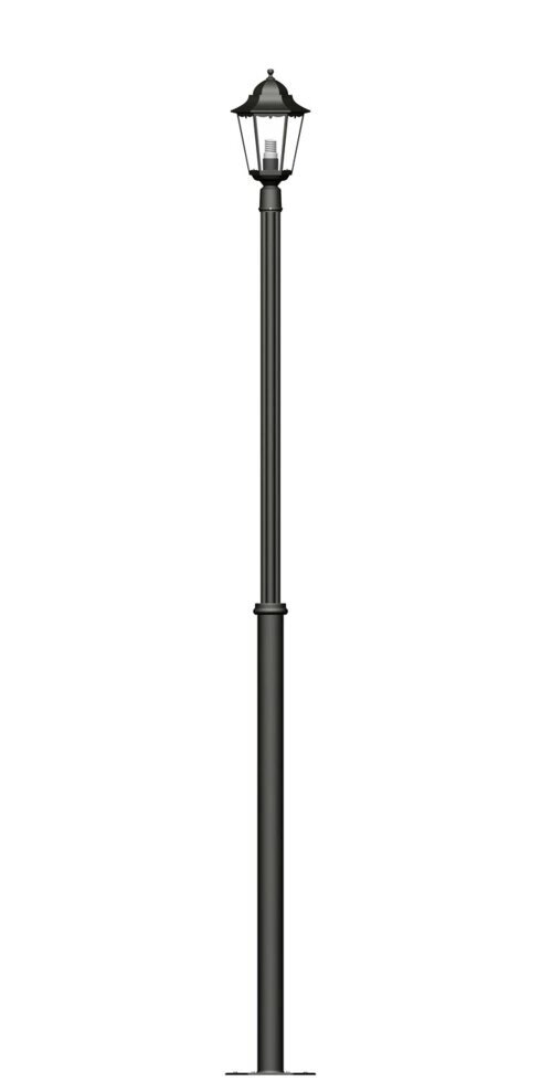 Фонарь на трубе в виде ромашки с одним светильником высота 2,5 метра от компании Ковка-Трейд - фото 1