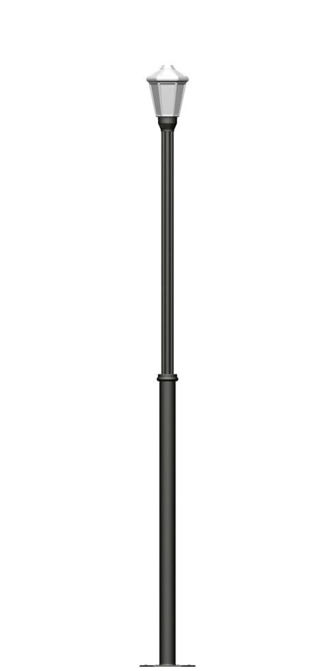 Фонарь на трубе в виде ромашки с одним светильником высота 2,5 метра от компании Ковка-Трейд - фото 1
