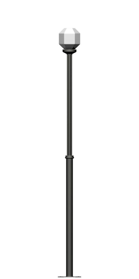 Фонарь на трубе в виде ромашки с одним светильником высота 2,5 метра ##от компании## Ковка-Трейд - ##фото## 1