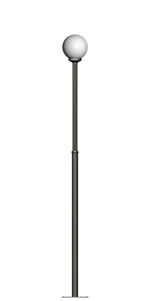Фонарь на трубе в виде ромашки с одним светильником высота 3,0 метра от компании Ковка-Трейд - фото 1