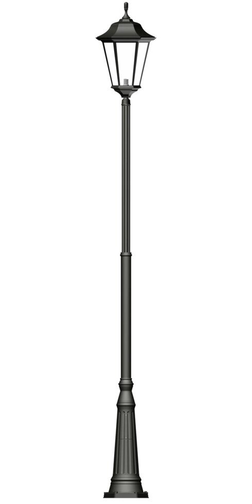 Фонарь на трубе в виде ромашки с одним светильником высота 3,0 метра от компании Ковка-Трейд - фото 1