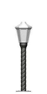 Фонарь на витой трубе с одним светильником высота 0,5 метра