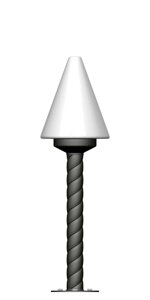 Фонарь на витой трубе с одним светильником высота 0,5 метра