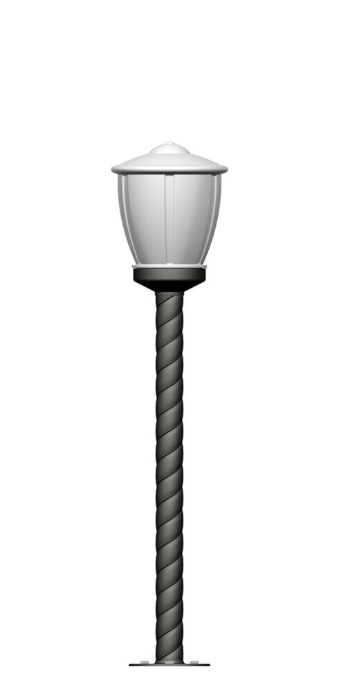 Фонарь на витой трубе с одним светильником высота 0,8 метра от компании Ковка-Трейд - фото 1
