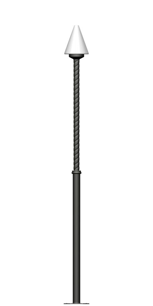 Фонарь на витой трубе с одним светильником высота 2,5 метра от компании Ковка-Трейд - фото 1