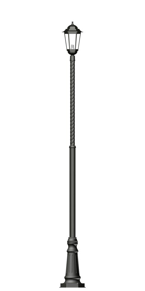 Фонарь на витой трубе с одним светильником высота 3,0 метра ##от компании## Ковка-Трейд - ##фото## 1