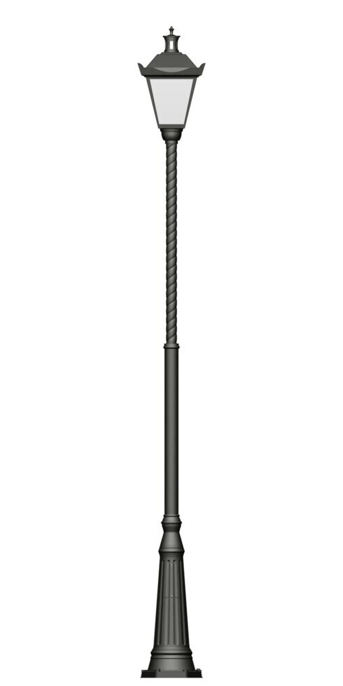 Фонарь на витой трубе с одним светильником высота 3,0 метра ##от компании## Ковка-Трейд - ##фото## 1