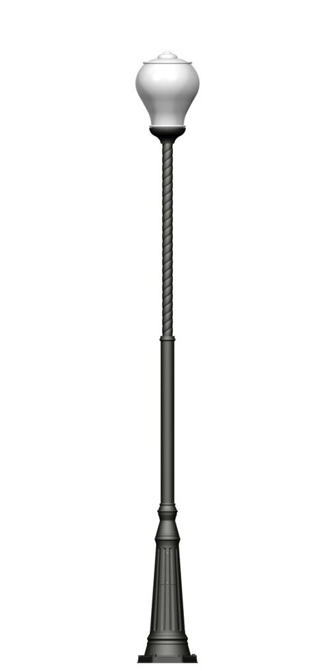 Фонарь на витой трубе с одним светильником высота 3,0 метра от компании Ковка-Трейд - фото 1