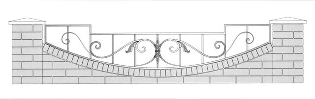 Кованое ограждение 12х6 Церта-Пласт 4090 от компании Ковка-Трейд - фото 1