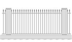 Кованое ограждение с вертикальными элементами и пиками
