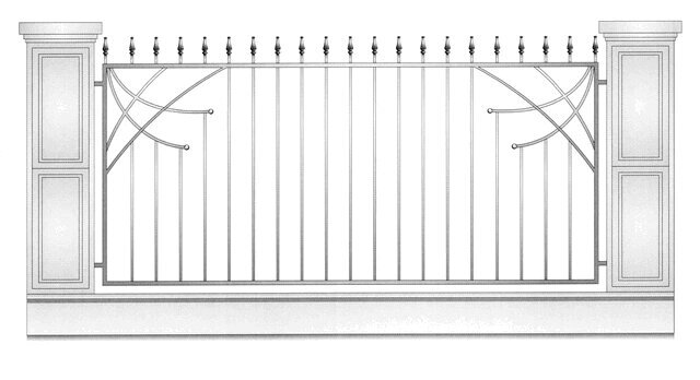 Кованое ограждение в стиле Модерн от компании Ковка-Трейд - фото 1