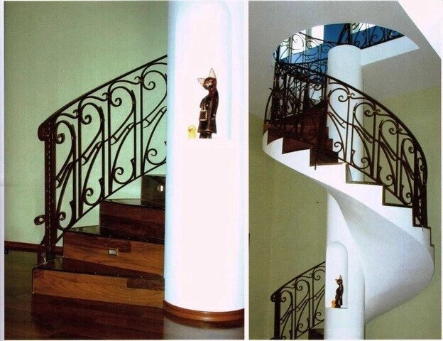 Кованые перила на витой лестнице ##от компании## Ковка-Трейд - ##фото## 1