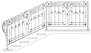 Кованые перила в греческом стиле