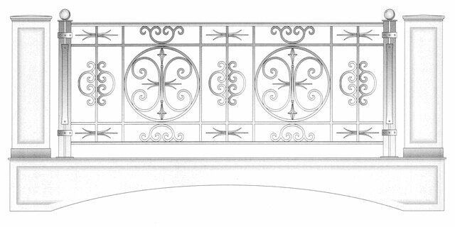 Кованый балкон Церта-Пласт 3040 от компании Ковка-Трейд - фото 1