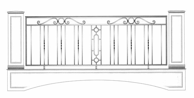 Кованый балкон с овалами и кругами от компании Ковка-Трейд - фото 1