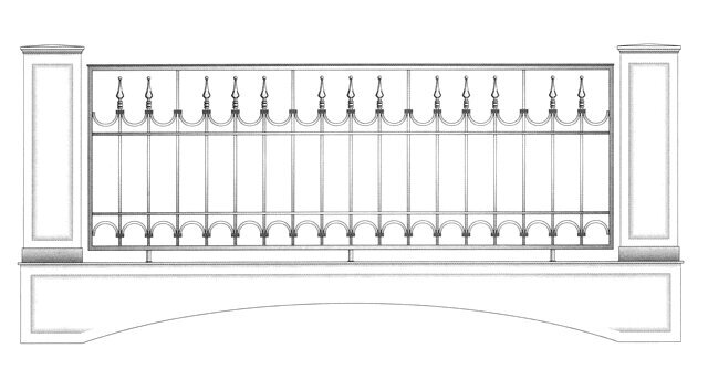 Кованый балкон с пиками над крыльцом от компании Ковка-Трейд - фото 1