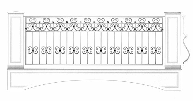 Кованый балкон с волнообразным профилем от компании Ковка-Трейд - фото 1