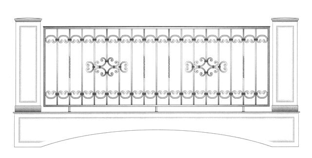 Кованый балкон волной от компании Ковка-Трейд - фото 1