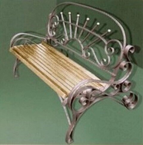 Лавочка (скамейка) со спинкой без подлокотников ##от компании## Ковка-Трейд - ##фото## 1