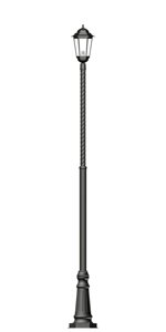 Фонарь на витой трубе с одним светильником высота 3,0 метра