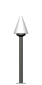 Фонарь на гладкой трубе с одним светильником высота 0,8 метра