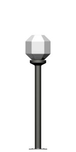 Фонарь на гладкой трубе с одним светильником высота 0,8 метра