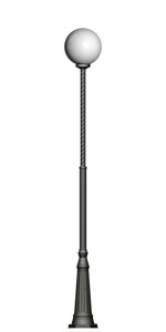 Фонарь на витой трубе с одним светильником высота 3,0 метра